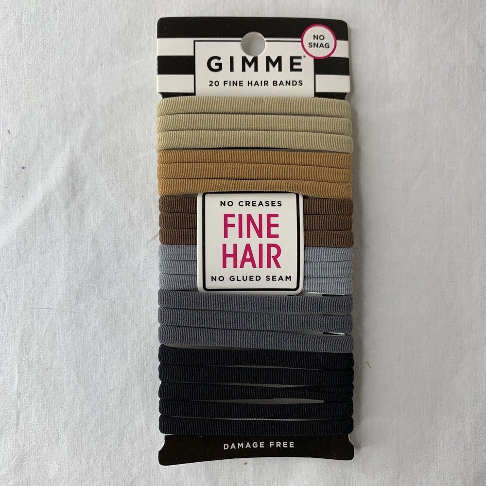 GIMME 20‎ Bands Fine Hair Ties | No Break Microfiber Fine Hair Elastics Neutrals
